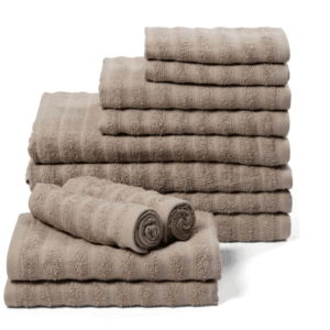 Håndklædepakke 12 stk. bløde håndklæder i 100% kæmmet bomuld