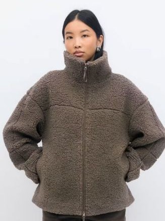 Pile zip jacket